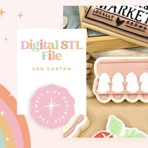 Egg Carton Cookie Cutter & Stamp STL File