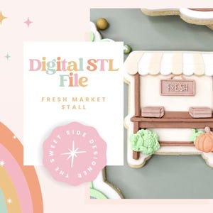 Fresh Produce Cart Cookie Cutter & Stamp STL File