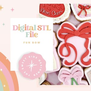Fun Bow Cookie Cutter & Stamp STL File