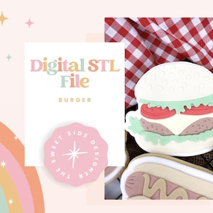 Burger Cookie Cutter & Stamp STL File