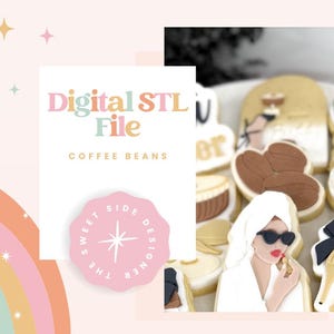 Coffee Beans Cookie Cutter & Stamp STL File