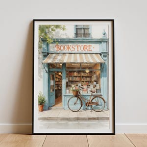 Book Lover Painting Bookshop Poster Book Nook Decor Library Prints Librarian Gifts Reading Nook Decor Bookstore Art Books Book artwork