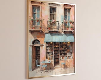 Bookshop Poster Book Nook Decor Library Prints Librarian Gifts Reading Nook Decor Book Lover Painting Bookstore Art Books Painting