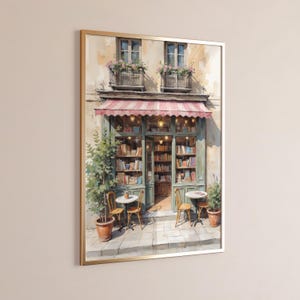 Vintage Bookstore Library Prints Librarian Gifts Reading Nook Decor Book Lover Painting Bookstore Art Books Painting Books Painting Print