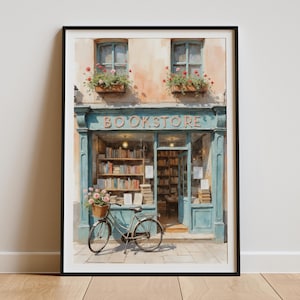 Book Nook Decor Book Lover Painting Bookshop Poster Library Prints Librarian Gifts Reading Nook Decor Bookstore Art Books Painting artwork