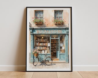 Book Nook Decor Book Lover Painting Bookshop Poster Library Prints Librarian Gifts Reading Nook Decor Bookstore Art Books Painting artwork