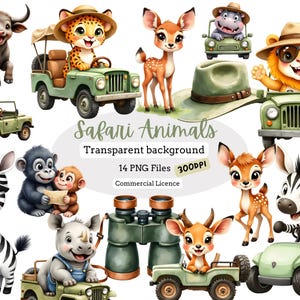 Safari Animals Clipart Kids Party Themes Scrapbooking Printables Printable Stickers for Kids Safari Clipart Safari Baby Shower Baby Animal