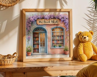 Book Nook Decor Bookshop Poster Library Prints Librarian Gifts Reading Nook Decor Book Lover Painting Bookstore Art Books Painting