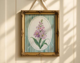 Botanical Art Print Cottagecore Decor Floral Nursery Wall Art Gift for New House Home Decor Wildflower Wall Art Pastel Print Sage Green Pink