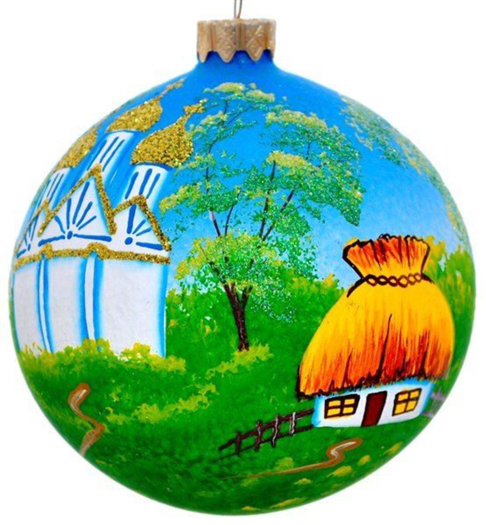 Glass Christmas Ornament House by the Church  Etsy