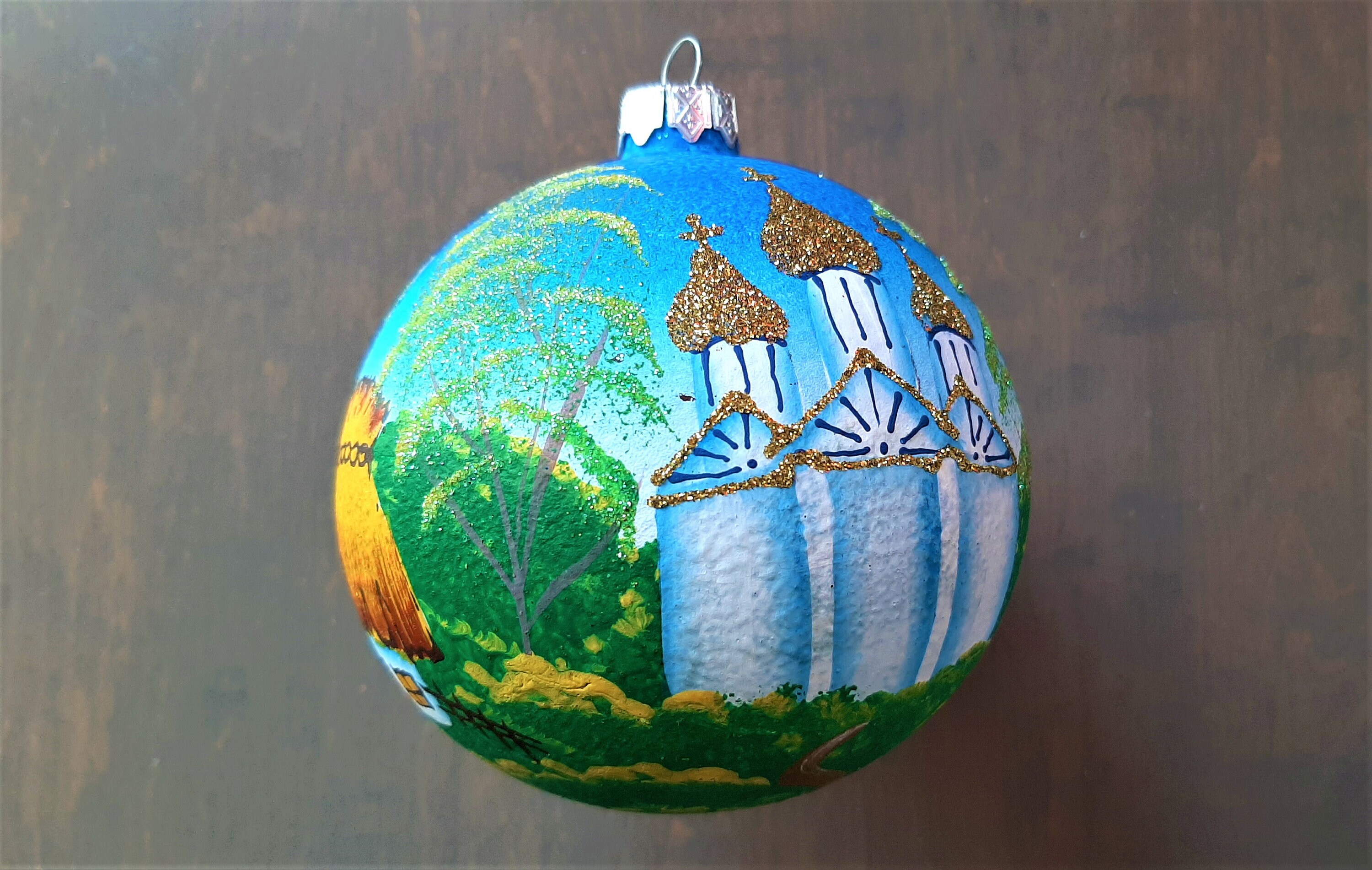 Glass Christmas Ornament House by the Church  Etsy