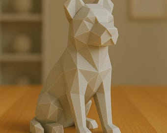 Low-Poly Dog 3D Print | Geometric Decorative Figurine | Modern Dog Sculpture | Gift for Dog Lovers | Minimalist Home Decor