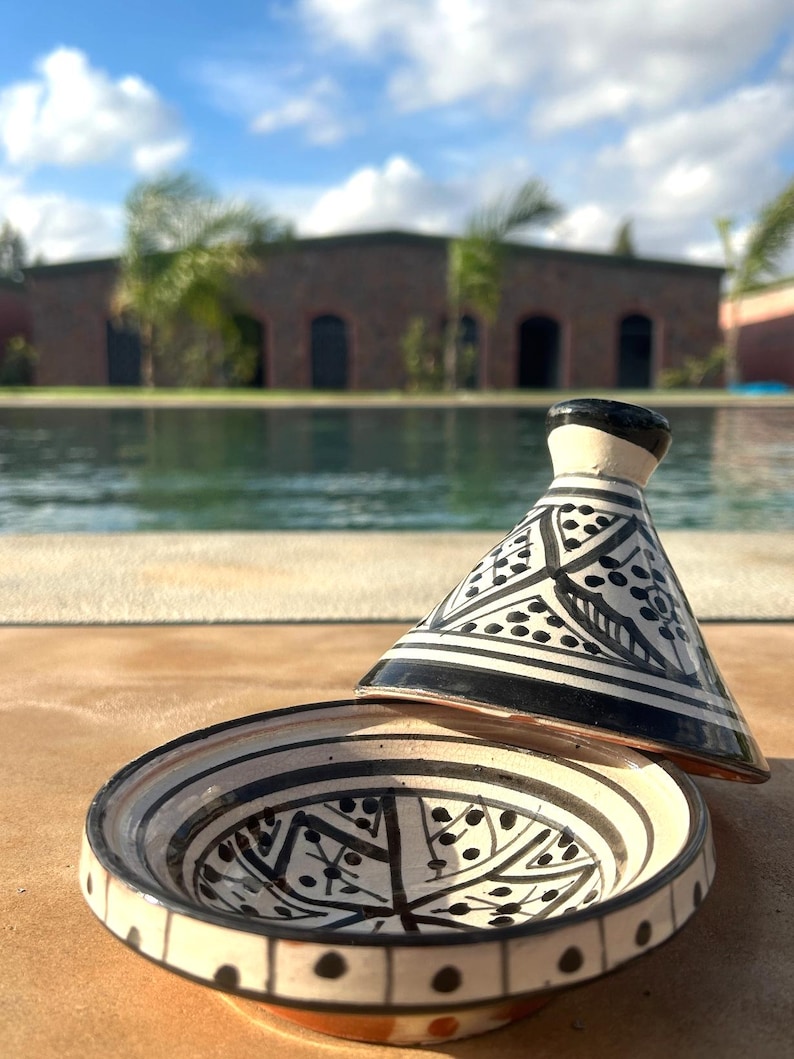 Handmade Mini Moroccan Tagine - Berber-Style Patterns image 2