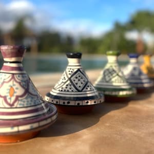 Handgemaakte mini Marokkaanse tajine - patronen in berberstijl