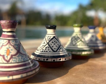 Handmade Mini Moroccan Tagine - Berber-Style Patterns