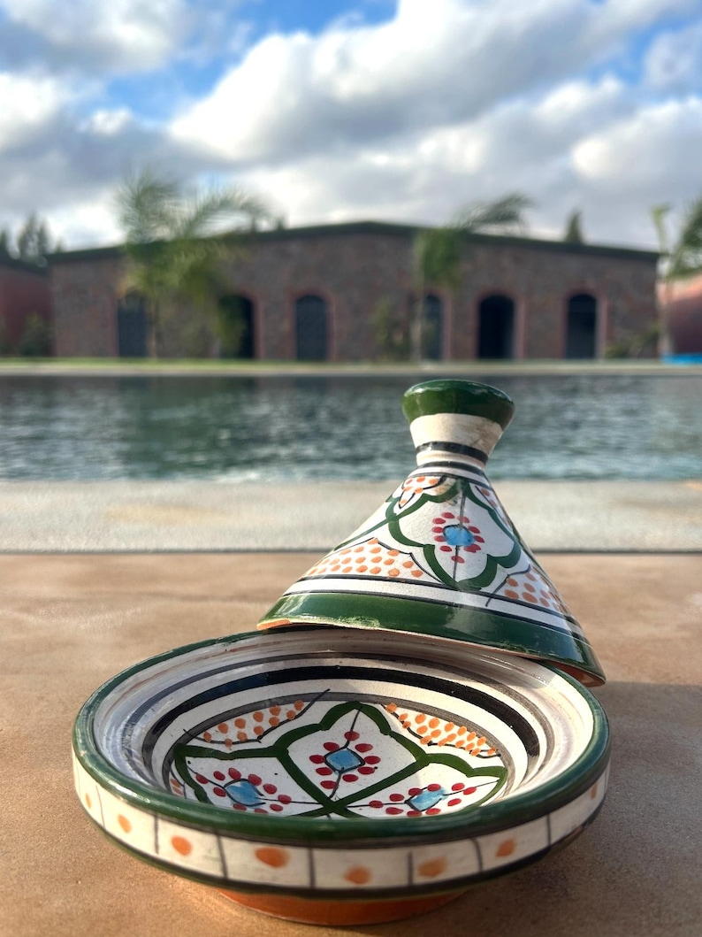 Handmade Mini Moroccan Tagine - Berber-Style Patterns image 8