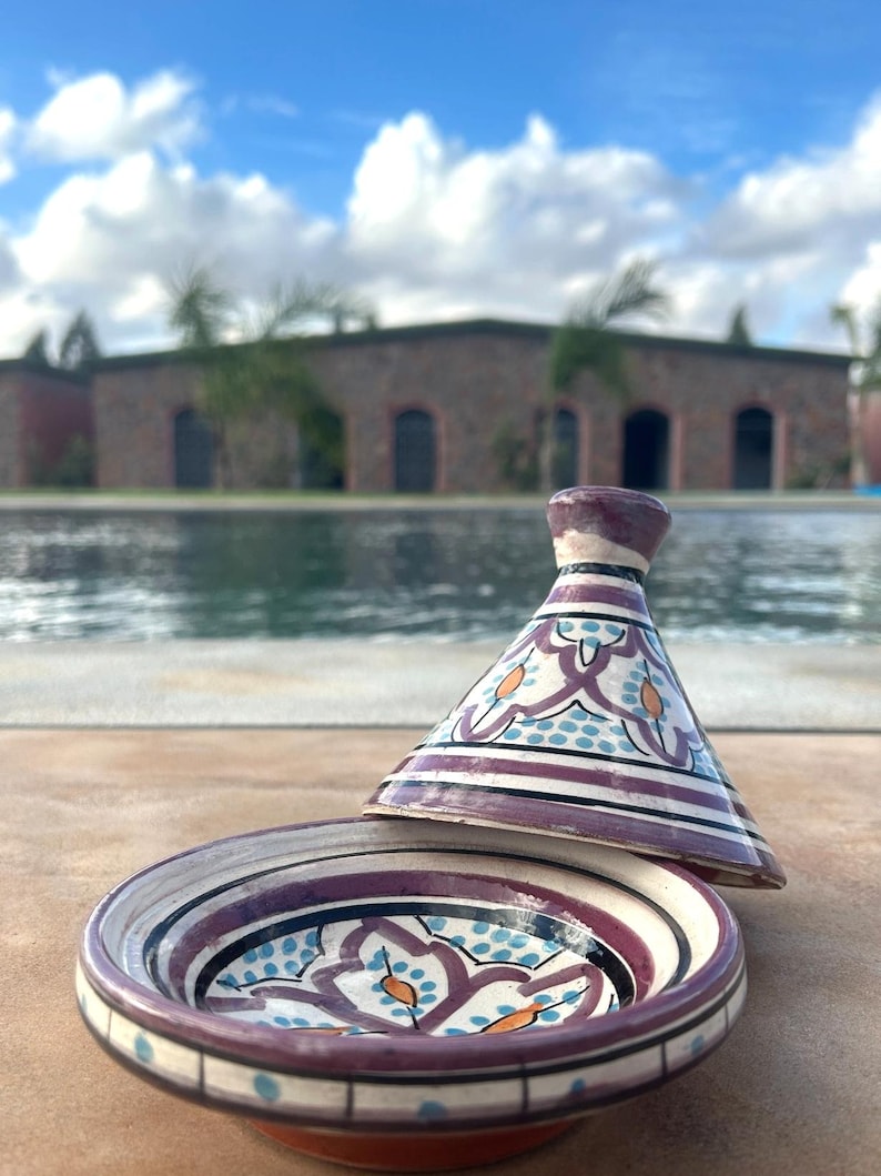 Handmade Mini Moroccan Tagine - Berber-Style Patterns image 10