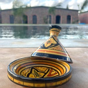 Handmade Mini Moroccan Tagine - Berber-Style Patterns image 12