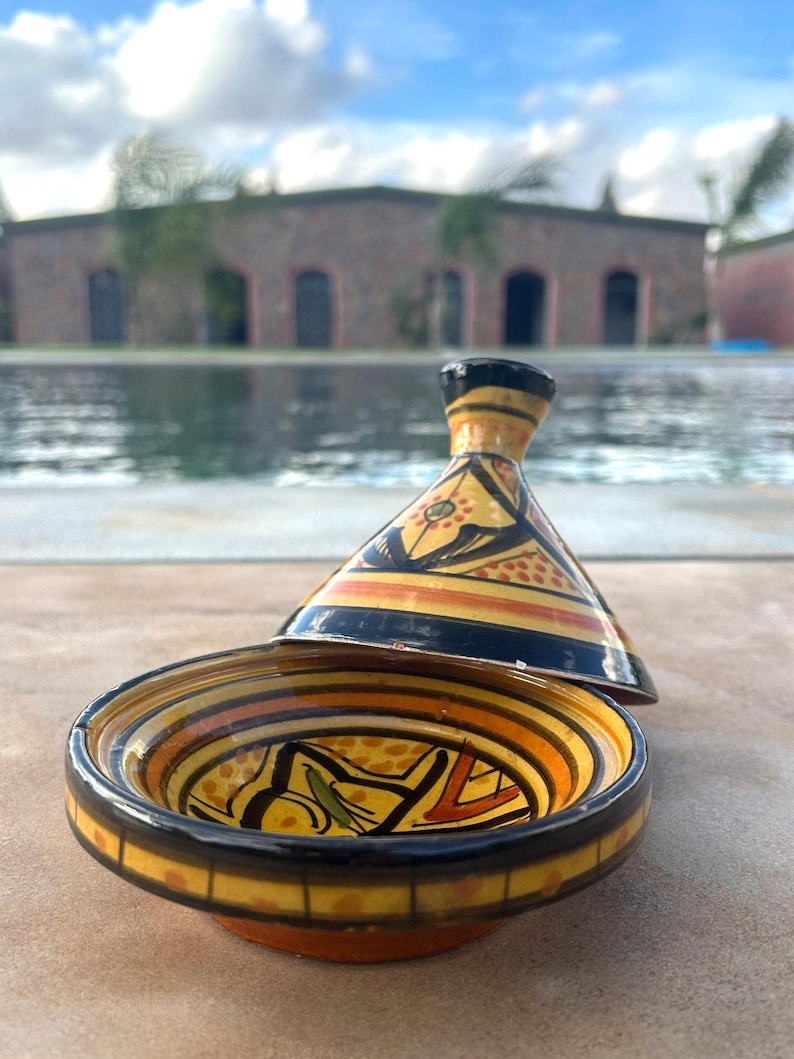 Handmade Mini Moroccan Tagine - Berber-Style Patterns image 12