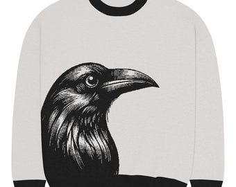 Pull en maille Big Crow Head - Haut Cottagecore Academia foncé