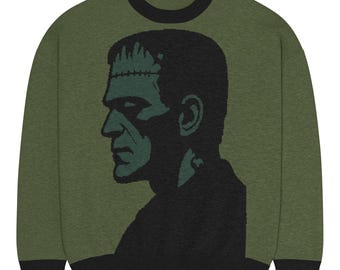 Happy Halloween - Adorable Hand-knit Sweater - Frankenstein