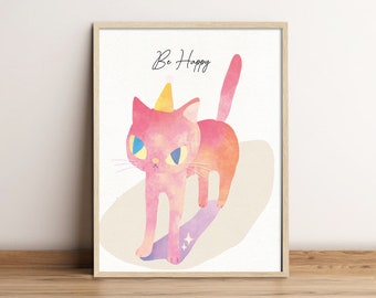 Digital Prints, Nursery prints, Nursery decor, Nursery wall art, Baby Animal prints for nursery, Baby Animal Prints, Cat art, Kids wall art