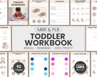 Toddler Workbook Printable, Toddler Activity Book, Learning Kids Bundle, Toddler Worksheets, Toddler Educational Workbook, Kids Unique Gift