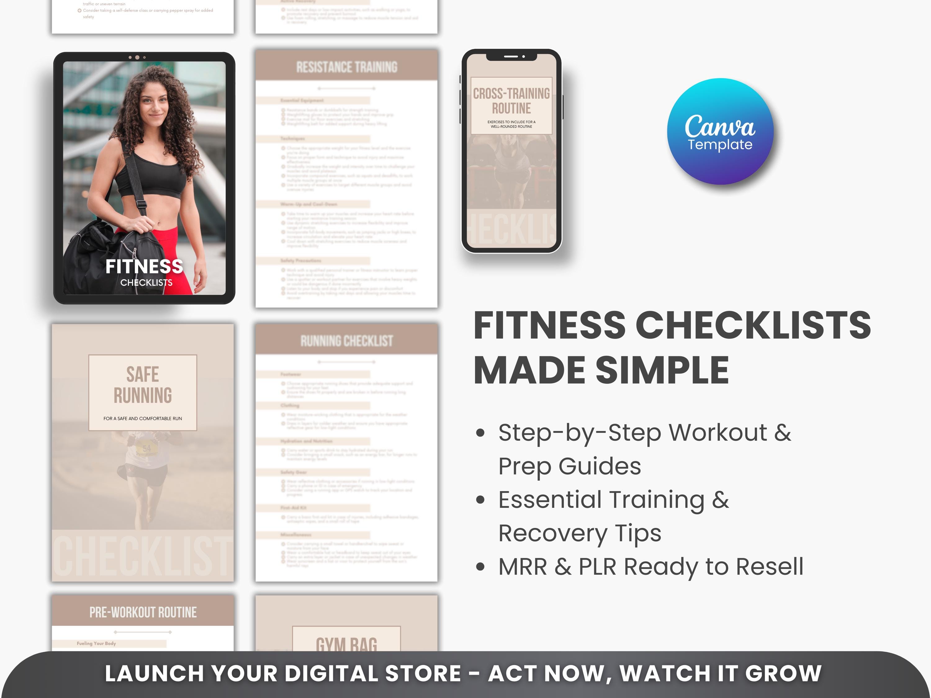 Ultimate Fitness Checklists Guide, Fitness Checklist Printable, Fitness Workout Checklist ...