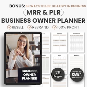 Business Owner Planner, Business Planning Guide with Chatgpt, Business Growth Planner, Canva Planner PDF, Digital Business Planner