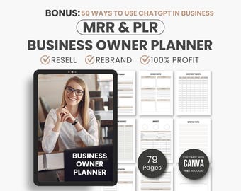 Business Owner Planner, Business Planning Guide with Chatgpt, Business Growth Planner, Canva Planner PDF, Digital Business Planner