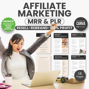 Affiliate Marketing Digital Products, Canva Template, Marketing Strategy, Affiliate Marketing Course, Mrr Plr Resell Rights, Business Guide