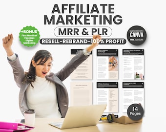 Affiliate Marketing Digital Products, Canva Template, Marketing Strategy, Affiliate Marketing Course, Mrr Plr Resell Rights, Business Guide