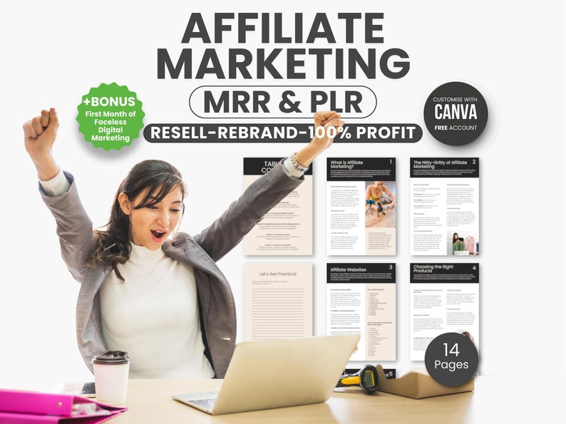Affiliate Marketing Digital Products, Canva Template, Marketing Strategy, Affiliate Marketing Course, Mrr Plr Resell Rights, Business Guide bild 1