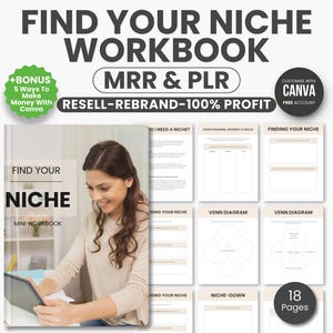 Find Your Niche Workbook, Master Resell Rights Workbook, Digital Marketing Strategies, Niche Identification Tips, Plr Digital Products