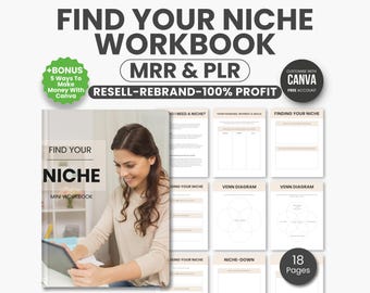 Find Your Niche Workbook, Master Resell Rights Workbook, Digital Marketing Strategies, Niche Identification Tips, Plr Digital Products
