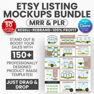 Etsy Listing Canva Templates Bundle, Digital Product Listing Template, Listing Mockup Bundle Digital, Etsy Shop Mockups, Etsy Template