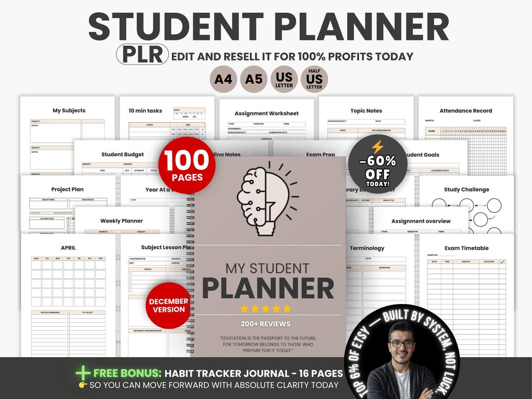 Printable Student Planner Bundle, Study Planner Bundle, Academic ...