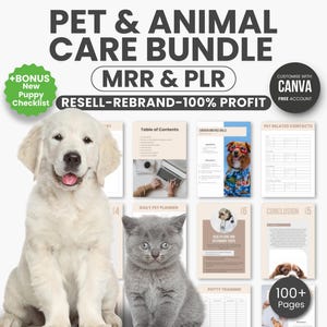 Pet Care Planner Printable Bundle, Animal Care Log, Pet Care Organizer Guide, Digital Pet Planner, Pet Care Guide, Pet Canva Templates