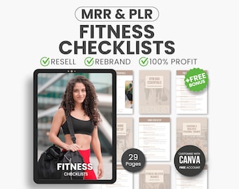Ultimate Fitness Checklists Guide, Fitness Checklist Printable, Fitness Workout Checklist, Workout Routine List, MRR PLR Fitness Planner