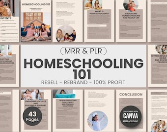 Homeschooling 101 Beginners Guide, Digital Homeschool Products, Homeschool Curriculum, Homeschool Resources, Editable Canva Template