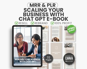 Mrr Ebook Scaling Your Business with Chatgpt,  Ai Ebook Ready-To-Resell, Digital Marketing Guide, Ai Marketing, Business Growth Strategy