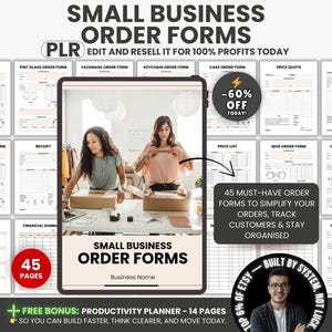 Editable Order Forms Template, Printable Small Business Planner, T-Shirt Order Form, Invoice Template, Craft Order Form, Tumbler Order Form