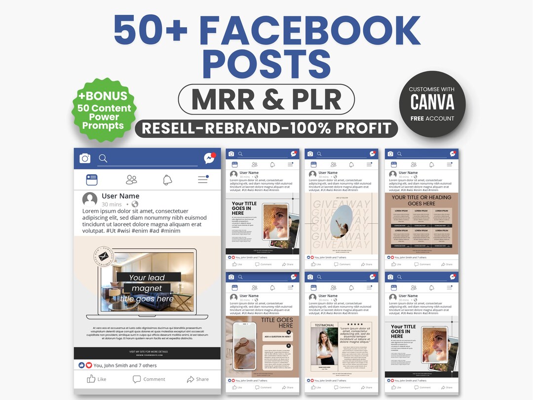 Facebook Post Templates, Facebook Design Template, Social Media Post ...