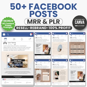 Facebook Post Templates, Facebook Design Template, Social Media Post, Facebook Templates Kit, Canva Facebook Post, Marketing Templates
