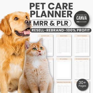 Pet Care Planner Printable Bundle, Animal Care Log, Pet Care Organizer Guide, Digital Pet Planner, Pet Care Guide, Pet Canva Templates