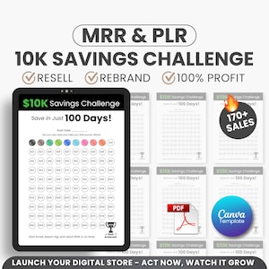 10K Budget Savings Challenges, Money Savings Challenge, 10k Saving Tracker, 100 days Saving Challenge, Financial Challenge, Instant Download
