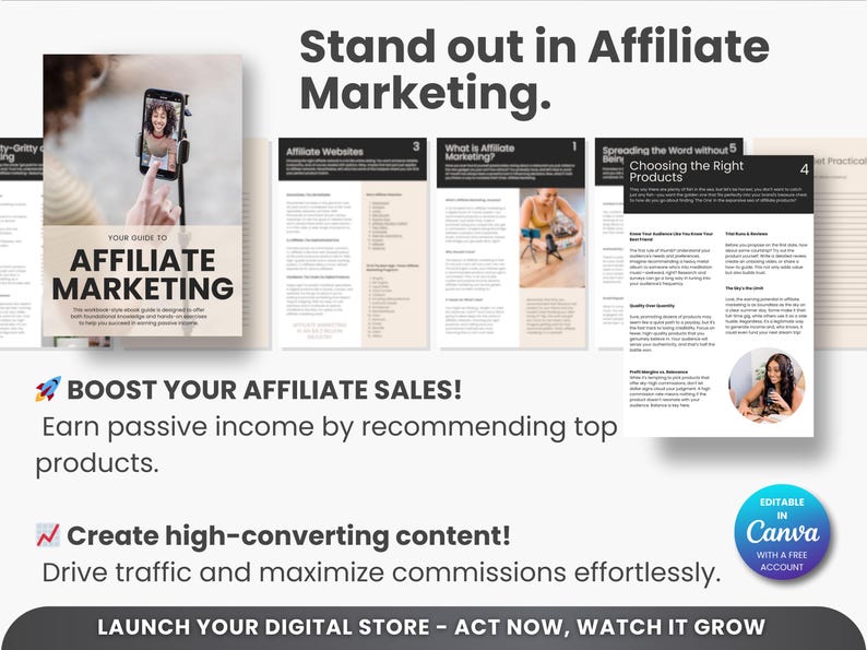 Affiliate Marketing Digital Products, Canva Template, Marketing Strategy, Affiliate Marketing Course, Mrr Plr Resell Rights, Business Guide bild 4