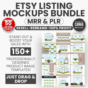 Etsy Listing Canva Templates Bundle, Digital Product Listing Template, Listing Mockup Bundle Digital, Etsy Shop Mockups, Etsy Template