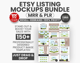 Etsy Listing Canva Templates Bundle, Digital Product Listing Template, Listing Mockup Bundle Digital, Etsy Shop Mockups, Etsy Template