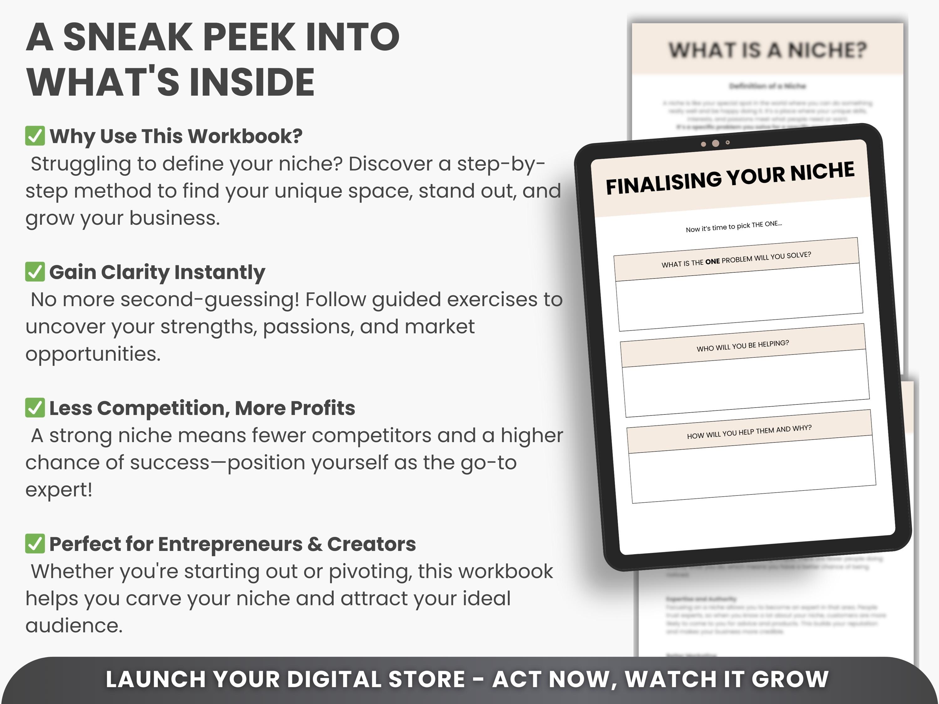 Find Your Niche Workbook, Master Resell Rights Workbook, Digital ...